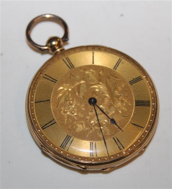 18ct gold open face pocket watch
